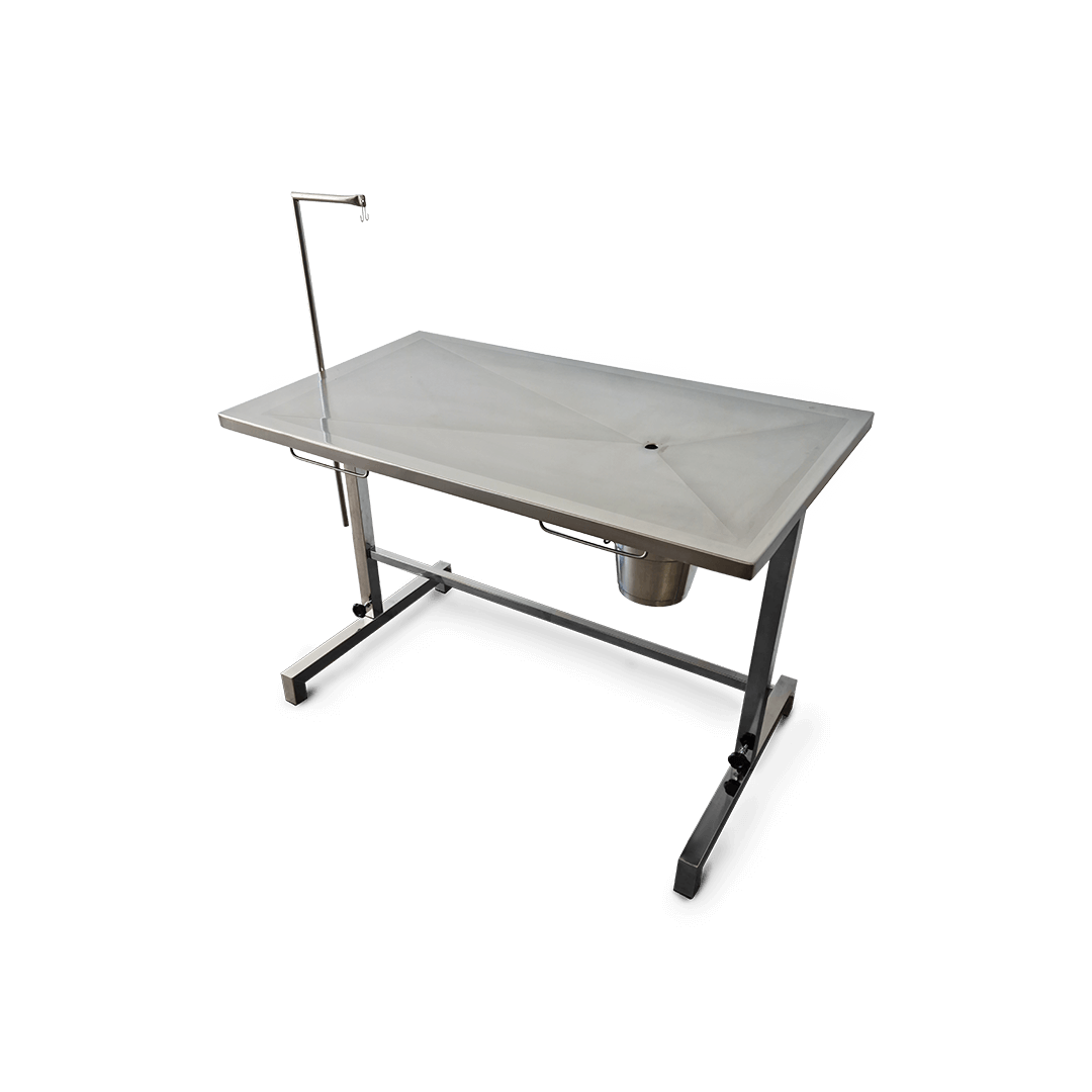Imagem da mesa cirúrgica veterinária em inox